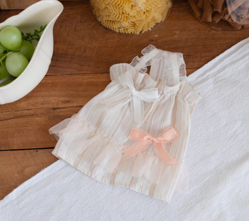 Shine Ribbon One Piece (Beige)