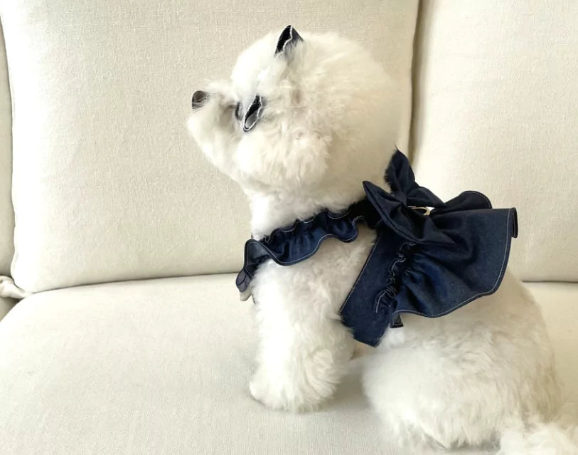 Ribbon Bustier Harness (Denim) w/ Hairpin