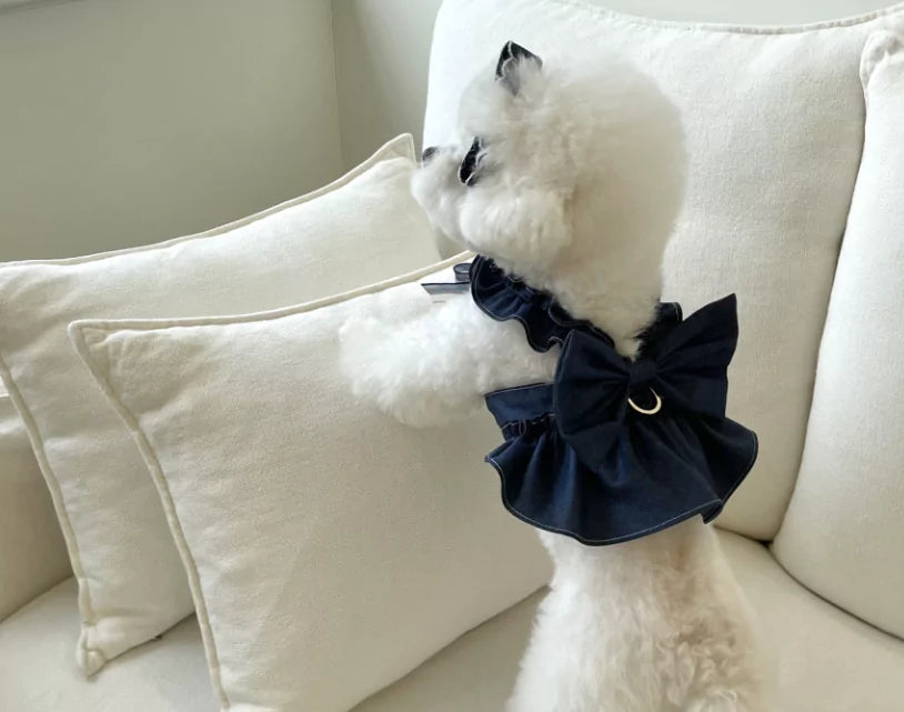 Ribbon Bustier Harness (Denim) w/ Hairpin