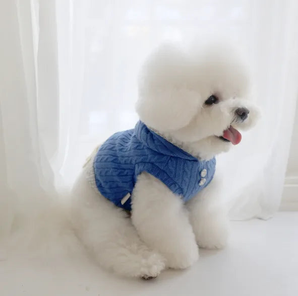 Cable Knit Crop Top (Classic Blue)