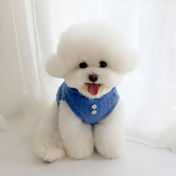 Cable Knit Crop Top (Classic Blue)