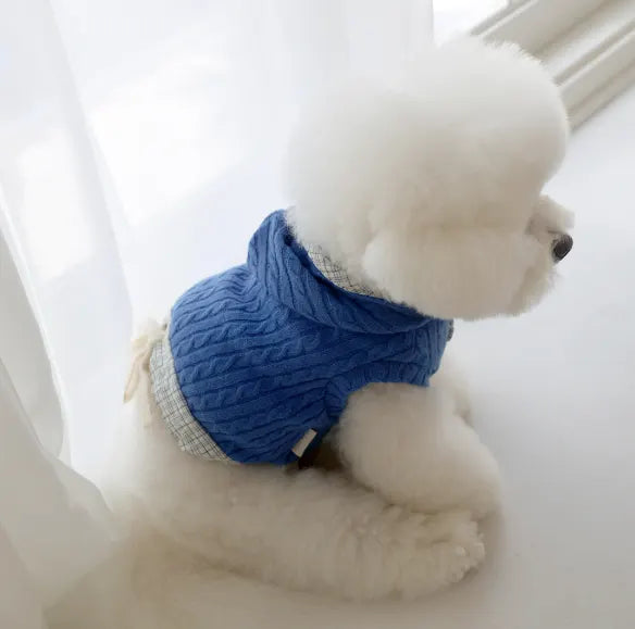Cable Knit Crop Top (Classic Blue)