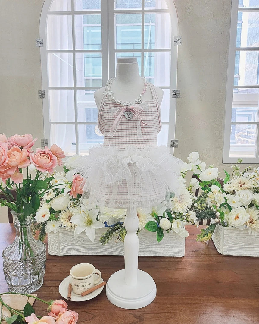 Shine Stripe Tutu Dress (Pink)