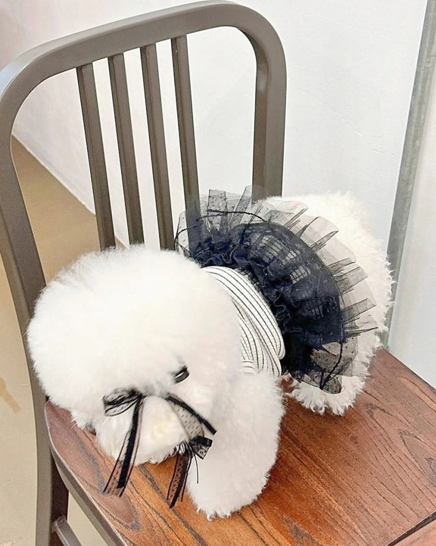 Shine Stripe Tutu Dress (Black)