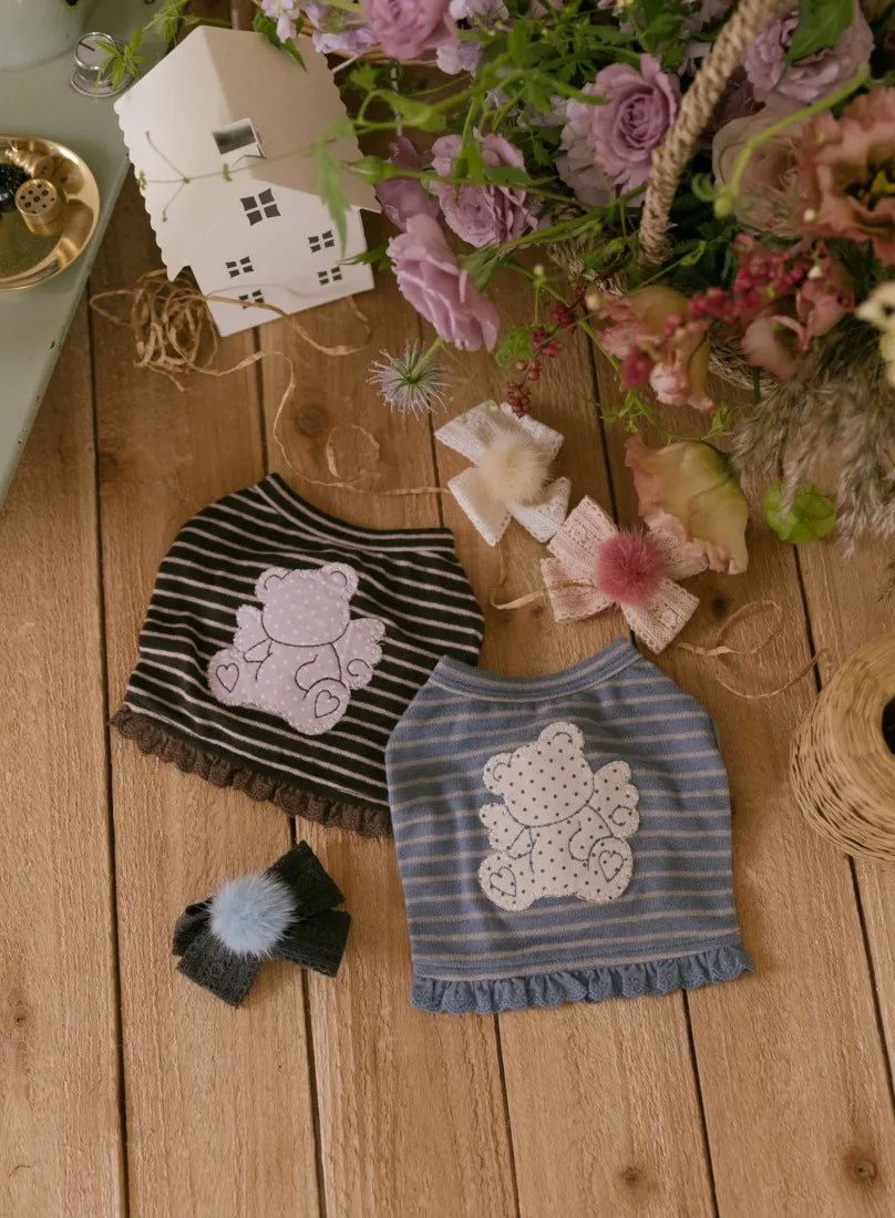 Autumn Bear Top (Blue Gray)