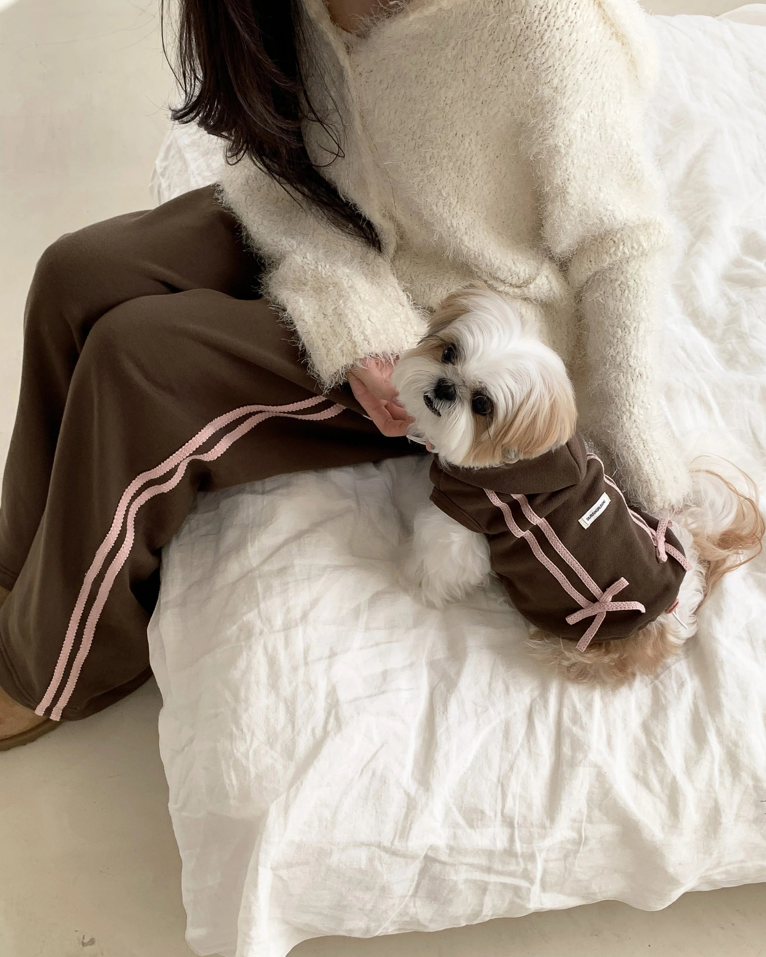 Ribbon Hoodie Jumper (Brown)