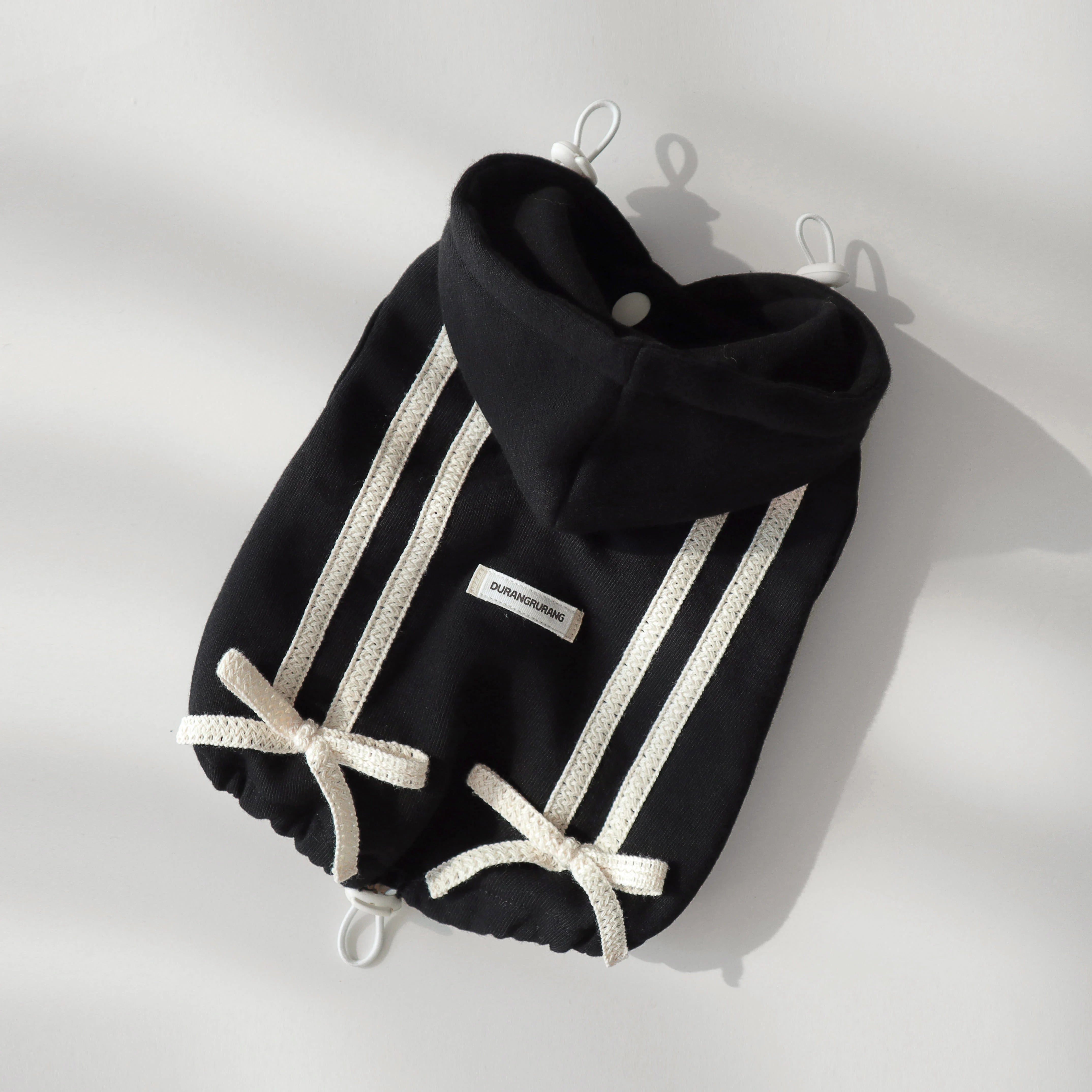 Ribbon Hoodie Jumper (Black)