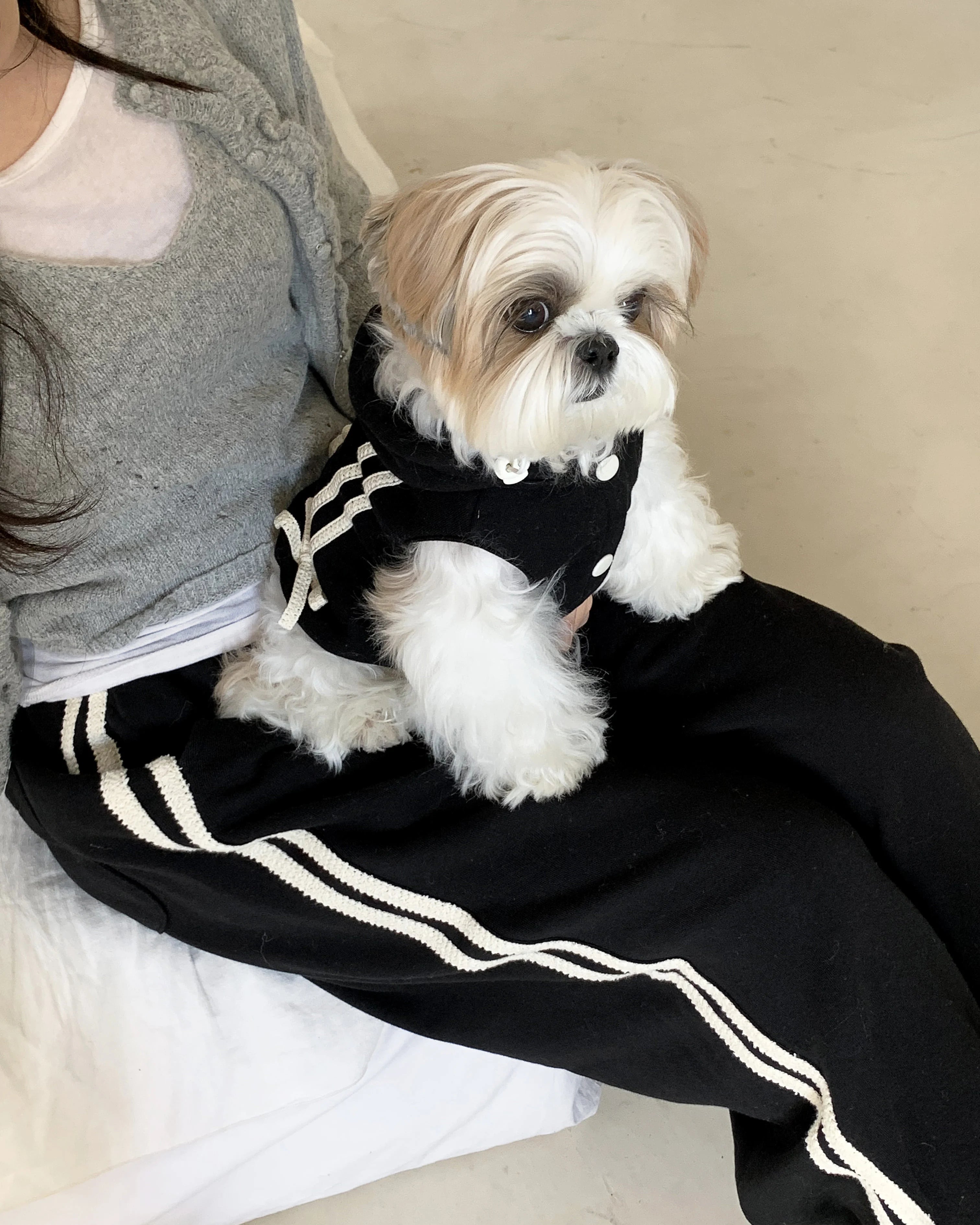 Ribbon Hoodie Jumper (Black)
